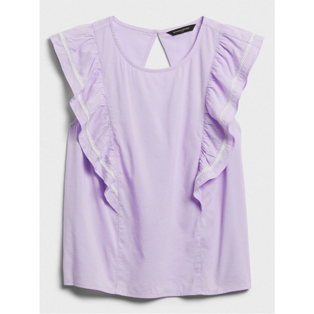 Banana Republic Lilac Ruffle Sleeve Blouse

EMBELLISHED OPEN-BACK TOP